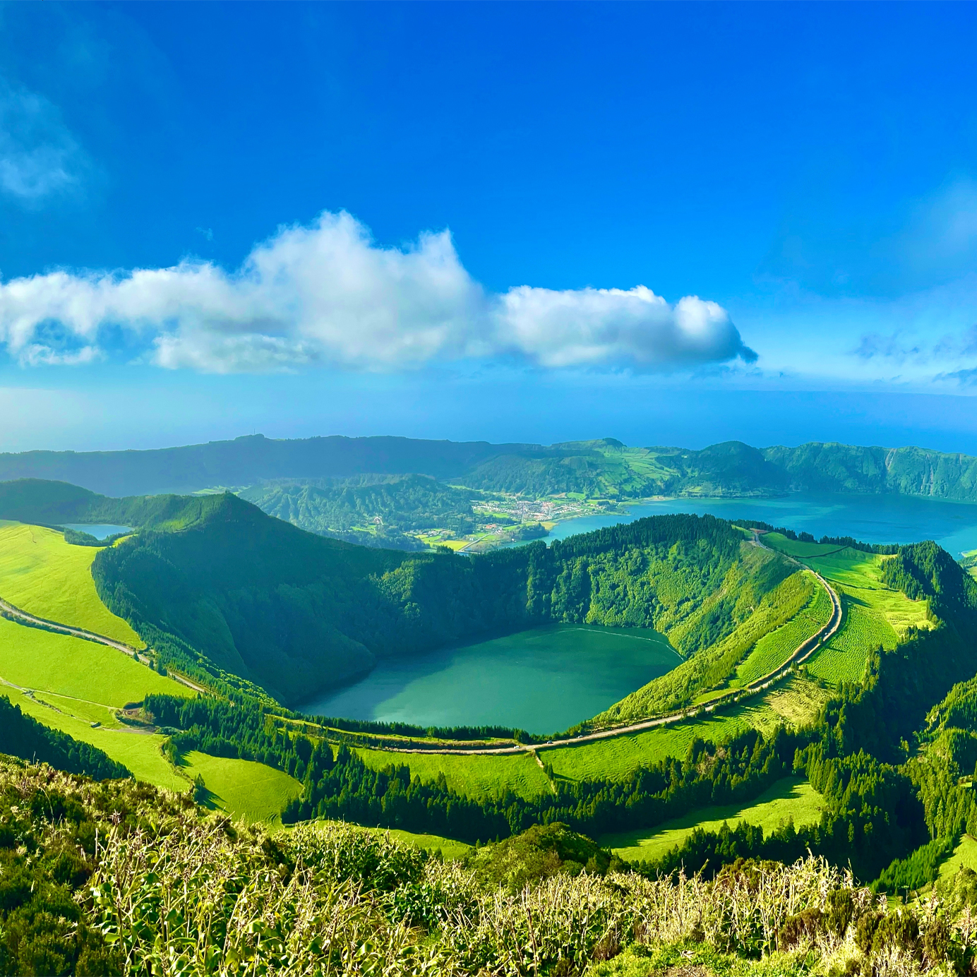 Azores, Portugal Stay at a Pestana hotel and explore the natural beauty of the Sete Cidades Lagoon in São Miguel, Azores.