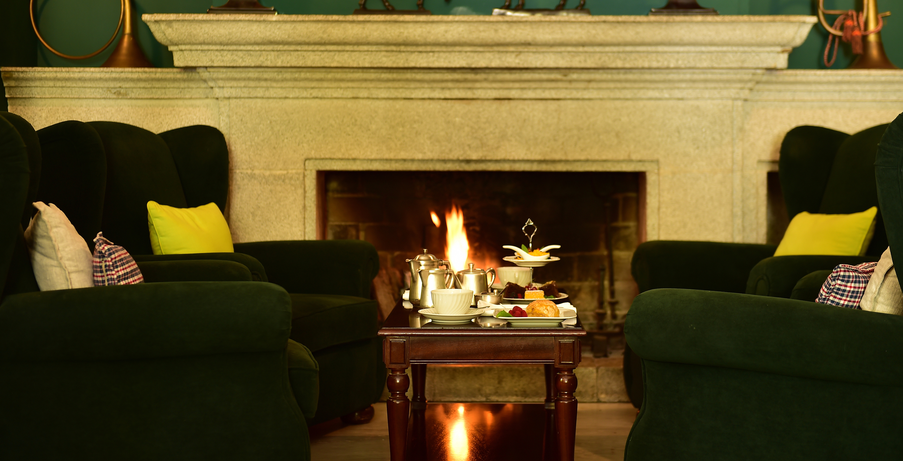 The Pousada Convento Évora has a fireplace with sofas, where you can have a snack