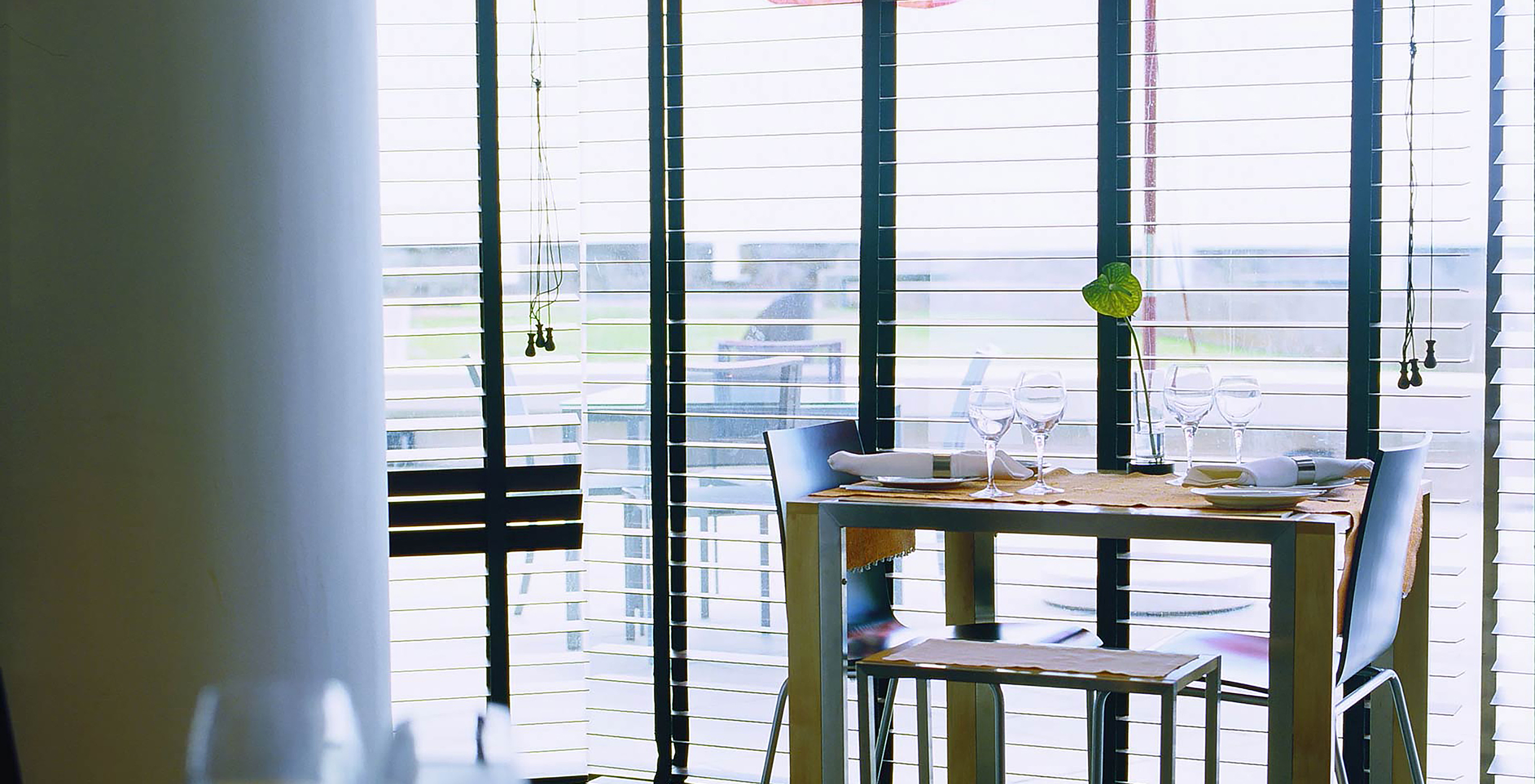 Table with sea view at the restaurant of Pousada Forte Angra do Heroísmo, a hotel on Terceira Island, Azores