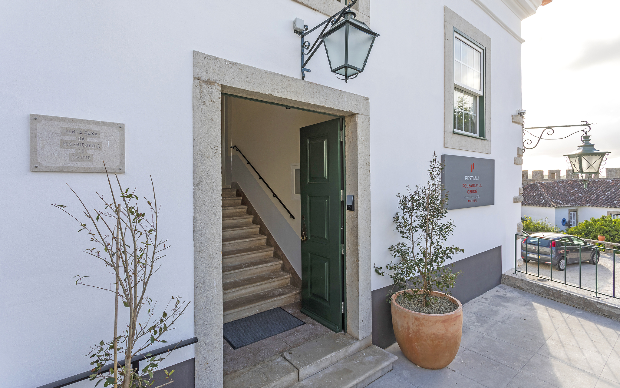 Entrance of Pousada Vila Óbidos, Charming Hotel in the Medieval Village of Óbidos with Santa Casa da Misericórdia