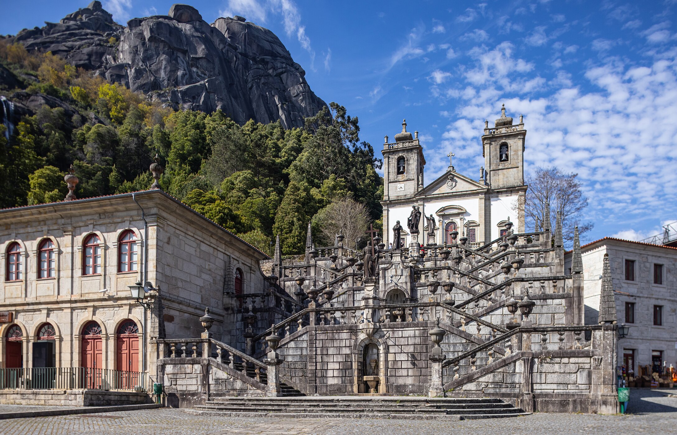 View of the Peneda Sanctuary, located in the North of Portugal, with its characteristic architecture and natural landscapes